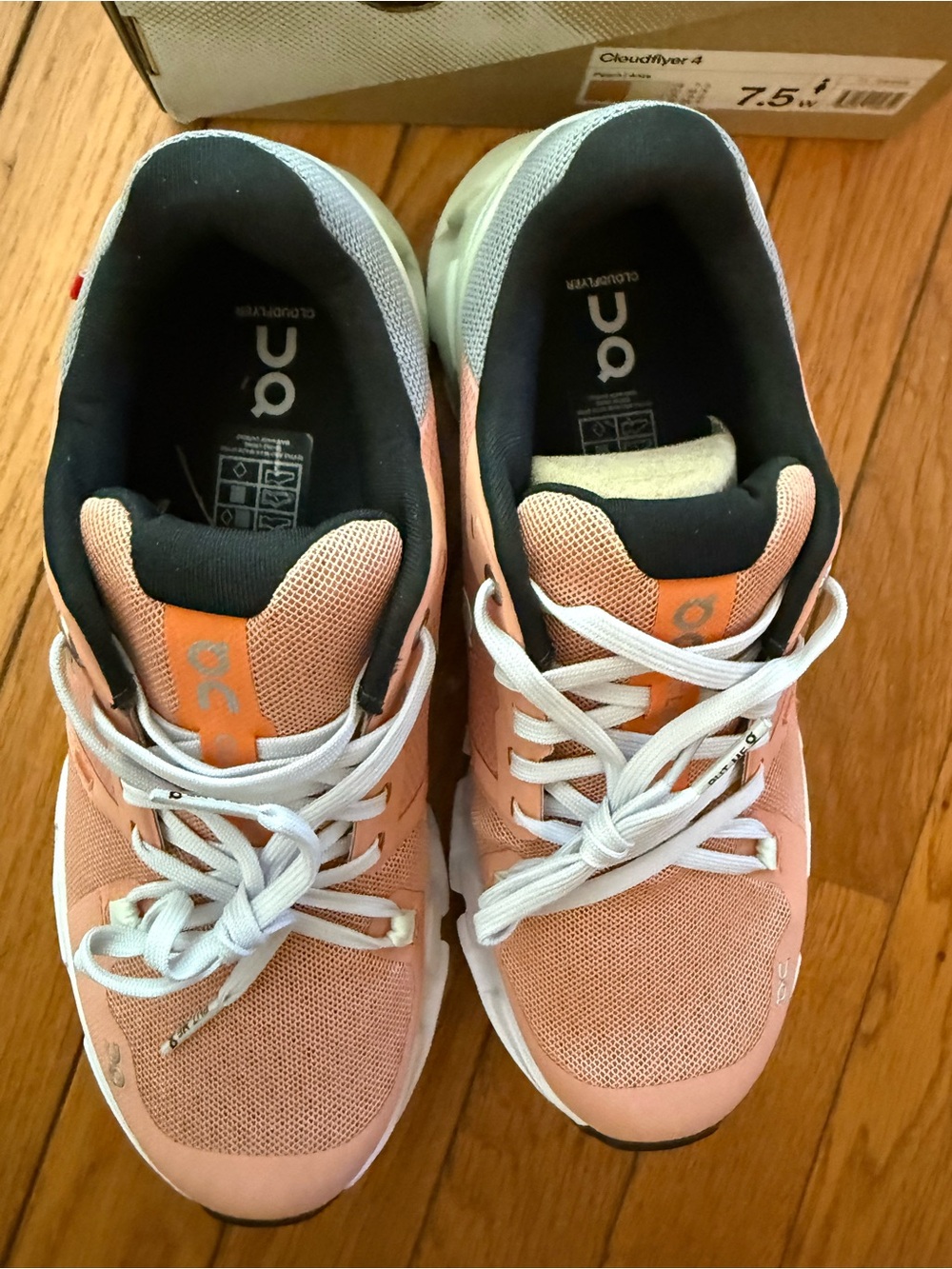 On Cloud Women's Athletic Running Shoes in Coral - Picture 4 of 7